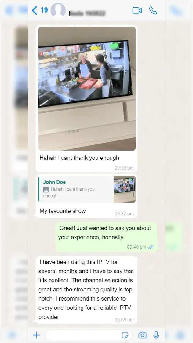 WhatsApp conversation between a subscriber and Pure IPTV support — screenshot 2 of 9